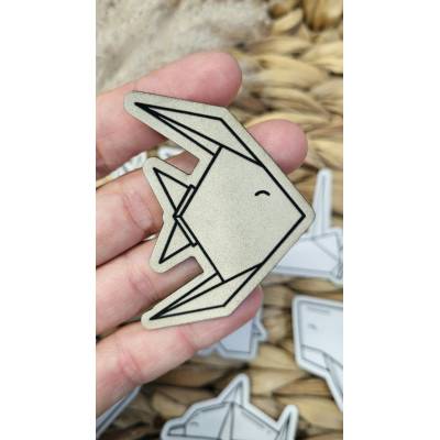 Koženkový štítok Origami rybka Laser koženka: Bielo zlatá