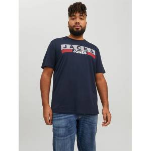 JACK & JONES Мъжка тениска Jack and Jones Jack Short Sleeve Logo T-Shirt Mens Plus Size - Navy Blazer