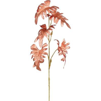 Mica Decorations Umelá kvetina vetvička monstery trblietavá, červená, 70 cm