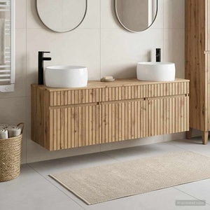 vidaXL Комплект шкафове за баня 3 бр. Дъб артизан 49 x 44, 5 x 66 см (3405776)