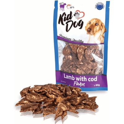 KidDog Jahňacie lupienky s treskou 80 g