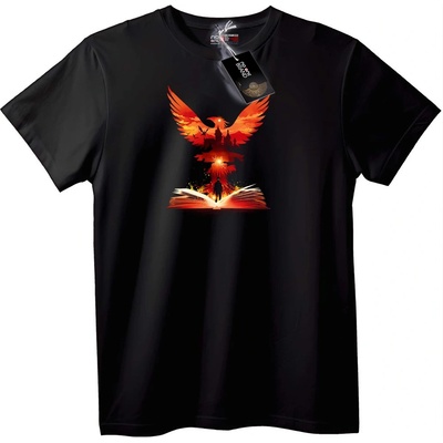 NOONEBRAND Тениска Феникс, излизащ от книга - 3XL, Black