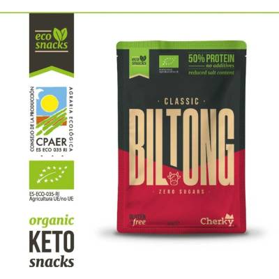 Cherky bio řezané sušené hovězí maso Biltong original 70 g