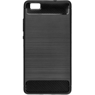 Forcell Противоударен Силиконов Калъф за Huawei Huawei Y5/Y6 2017, Forcell Carbon Case, Черен (5901737848628)