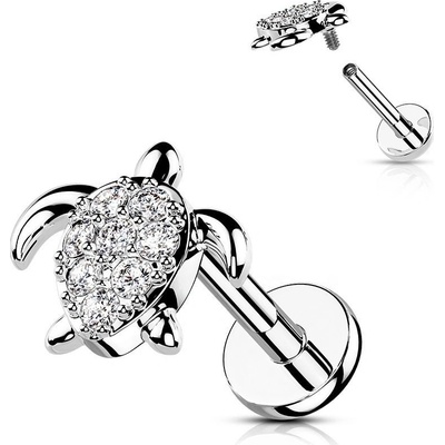 Šperky4U piercing do brady želvička LB1103ST-1208
