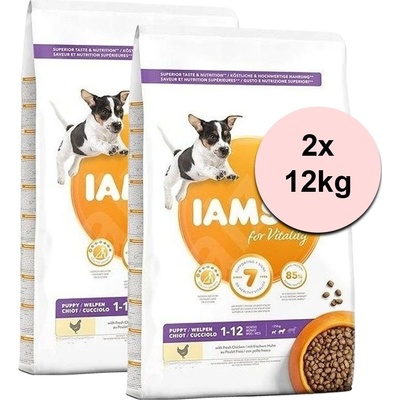 Iams Puppy Small & Medium Breed Chicken 2 x 12 kg