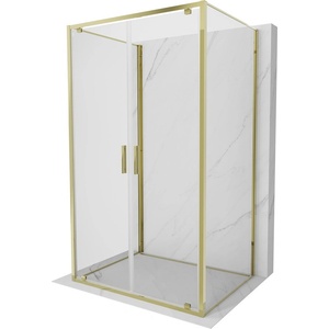 Mexen Exo-3S 3-стенна душ кабина 120 x 110 см, прозрачна, златна - 8182-120-110-50-00-3S (8182-120-110-50-00-3S)