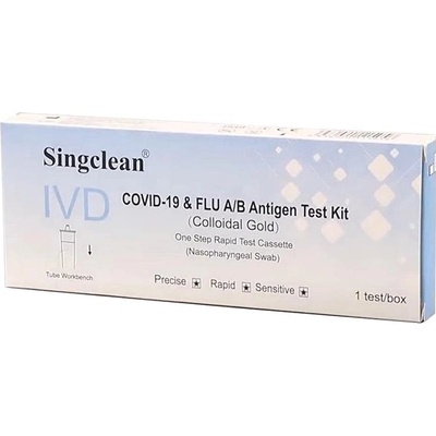 Singclean 3v1 Chřipka A/B/SARS-CoV-2 výtěrový test 1 ks