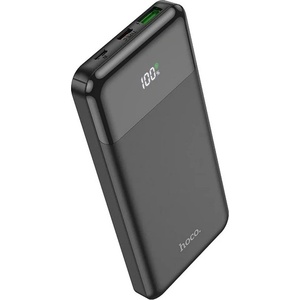 hoco. J102 аварийно зарядно устройство с USB+Type-C+microUSB изходи, 10000mAh, LED дисплей, ЧЕРНО (J102_B)
