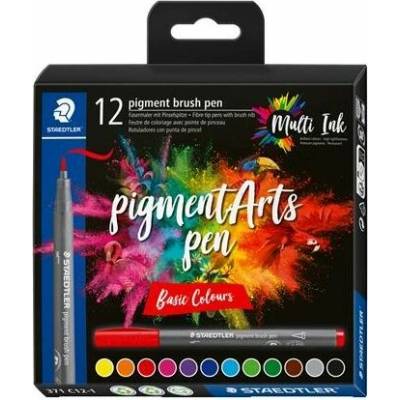 Staedtler Pigment brush 371 12 rôznych základných farieb 12 ks