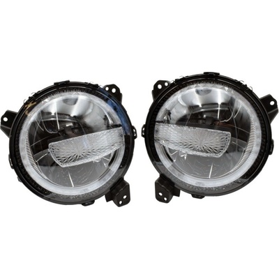 Súprava 9" LED svetlometov, Čierna, Vysoká svietivosť, Halo, Jeep Wrangler JL, Jeep Gladiator JT, serie Spark