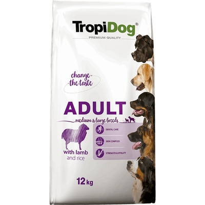 TropiDog 24kg TropidogPremium AdultMedium/Large, агнешка суха храна за кучета