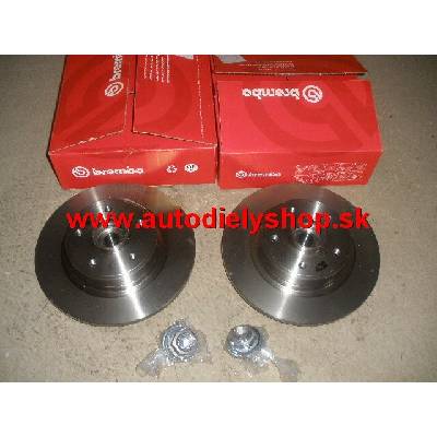 Renault LAGUNA 4/05-7/07 zadné kotúče Sada L+P s ložiskom BREMBO