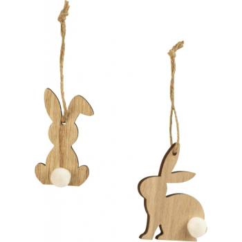 Textilomanie Závěsný dřevěný zajíček TIMBERHOP více variant