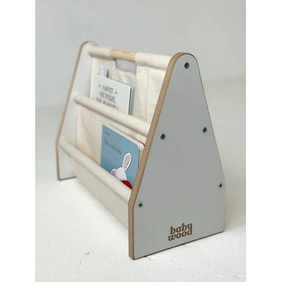 BabyWood Drevená knižnica na knihy XS grey