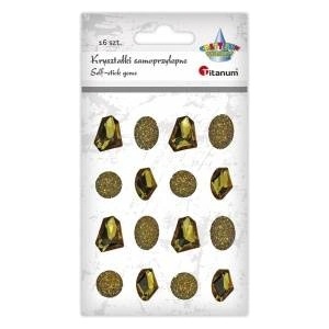 TITANUM Self-adhesive crystals zlote pebbles mix 16pcs