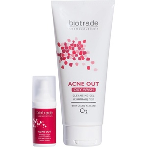 Biotrade Acne Out Комплект - Измивен гел Oxy Wash и Активен крем за лице, 200 + 30 ml