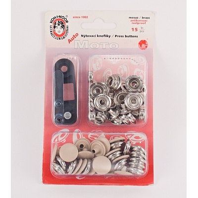 Auto-Moto cvoky - béžová - priemer 1,5 cm - 10 ks
