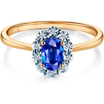 SAVICKI Годежен пръстен Savicki: двуцветно злато, син сапфир, диаманти