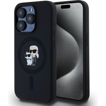KARL LAGERFELD Течен Силиконов Karl and Choupette Magsafe Заден Калъф за iPhone 15 Pro Black Karl Lagerfeld | Cheren | ЖЕНИ | UNI