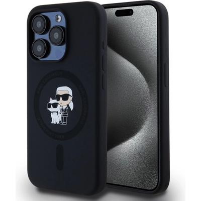 KARL LAGERFELD Течен Силиконов Karl and Choupette Magsafe Заден Калъф за iPhone 15 Pro Black Karl Lagerfeld | Cheren | ЖЕНИ | UNI