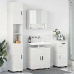 vidaXL Комплект мебели за баня 4 бр. Лъскаво бяло 61 x 35 x 64 см (3392977)