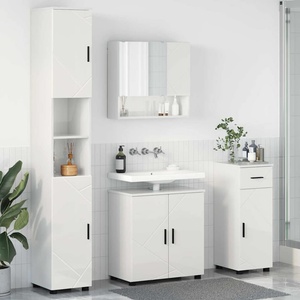 vidaXL Комплект мебели за баня 4 бр. Лъскаво бяло 61 x 35 x 64 см (3392977)