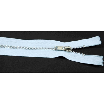 Nedeliteľný kovový strieborný zips č.3 viac farieb - dĺžka (16 - 20 cm) 20 cm Svetlo modrá