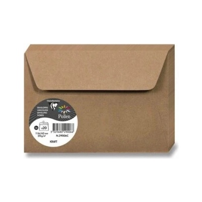 Obálka Clairefontaine Kraft C6, samolepiaca, 20 ks -