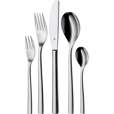 WMF Palermo cutlery set for 12 people, cutlery 60 pieces, monobloc knife, Cromargan stainless steel polished, shiny, dishwasher safe - 1177009990