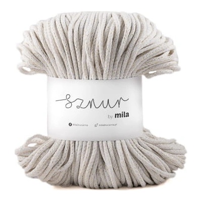 MILA Bavlněná šňůra Glitter 3mm - Bílá zlatá/PG103 – Zboží Dáma