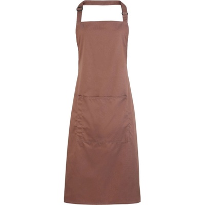 Premier Zástěra Colours PR 154 s laclem a kapsou na břiše COT-39015456999 Mocha