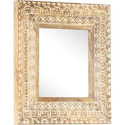 vidaXL Ръчно резбовано огледало, 50x50x2, 6 см, мангово дърво масив (321644)