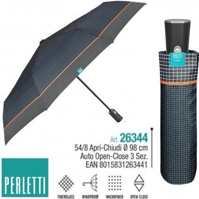 Perletti 26344 tome scozzese deštník pánský plně automatický černý