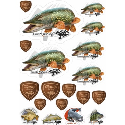 Giants fishing Mix nálepek Giants Fishing Štika ( 19ks )