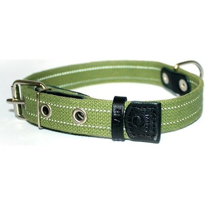 COLLAR Памучен рефлектиращ нашийник - 38 - 50см, 25мм - зелен