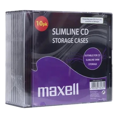 Maxell Кутийки за CD/DVD MAXELL Slim Black 10pk /цена за 10 бр. / (ML-DC-CDBOX-SLIMCASE-10PK)