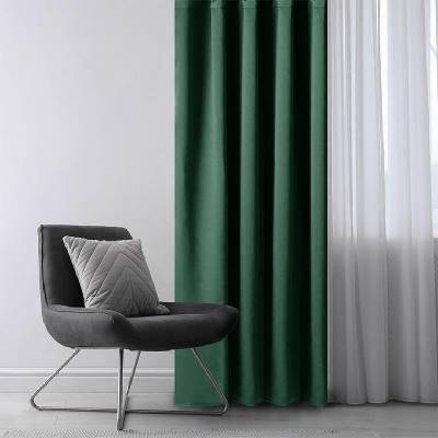 Zatemňovací závěs blackout RESTILO tmavě zelený 140 x 245 cm sada 2 ks