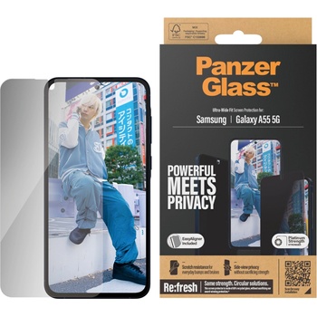 Panzer Стъклен протектор PanzerGlass - Privacy UWF, Galaxy A55 5G, черен (5711724173585)