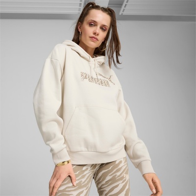 Puma dámska s kapucňou s potlačou 681492 béžová