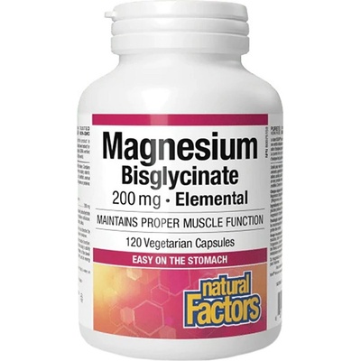 Natural Factors Magnesium Bisglycinate Pure 200 mg, 120 Capsules