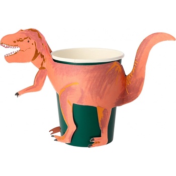 Meri Meri Papierové poháriky Dinosaur T-Rex 256 ml set