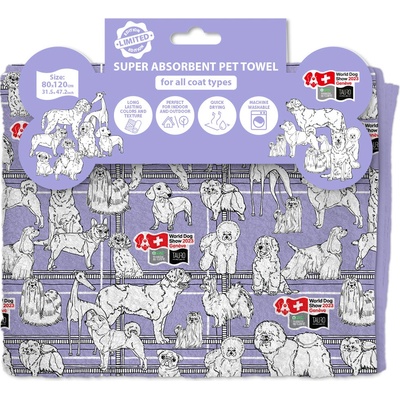 Tauro PRO LINE World Dog Show 2023 ultrasavý ručník se štěňaty 80 x 120 cm