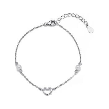 Nubis stříbrný s perličkami a srdíčkem NB-1102