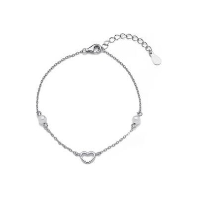 Nubis stříbrný s perličkami a srdíčkem NB-1102