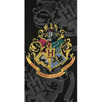 BrandMac Plážová osuška Harry Potter - motiv erb Hogwarts 70 x 140 cm
