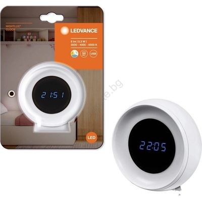 Ledvance Ledvance-LED дигитален часовник NIGHTLUX с подсветка LED/0, 3W/5V/3000-6500K (P225266A)