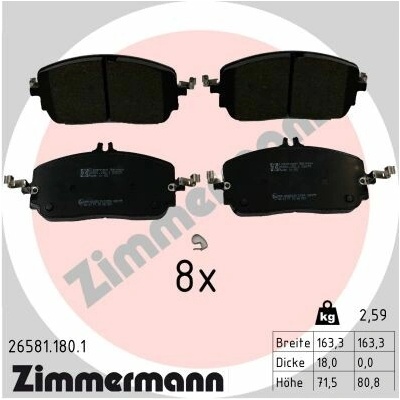 ZIMMERMANN Sada brzdových platničiek kotúčovej brzdy 26581.180.1
