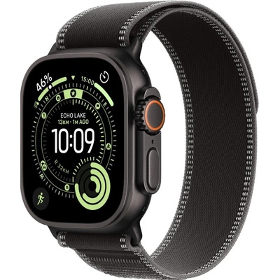 Apple Watch Ultra 3 (2025) 49mm Černý titan s černým/uhlovým trailovým tahem M/L MF1H4QC/A – Zboží Živě