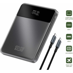 4smarts Външна батерия с 2xUSB-A и 2xUSB-C изходи и технология за бързо зареждане - 4smarts Power Bank Enterprise Slim 20000mAh 122.5W (сив) (540622)